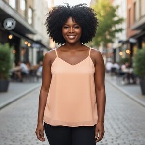 Torrid Peach Double Layer Chiffon Camisole